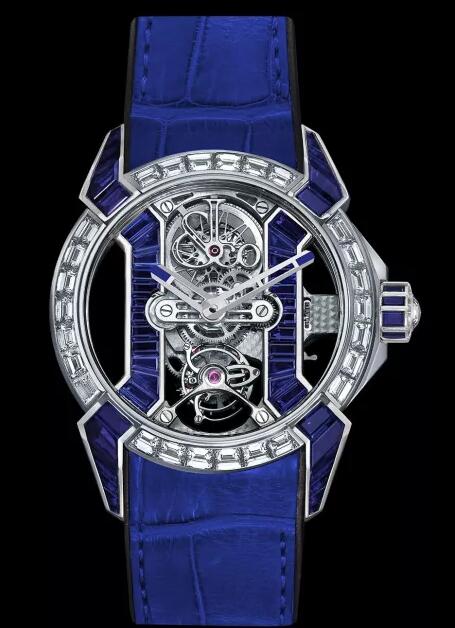 Jacob & Co. EPIC X TOURBILLON BAGUETTE BLUE SAPPHIRES Watch Replica EX500.60.BD.BB.A Jacob and Co Watch Price